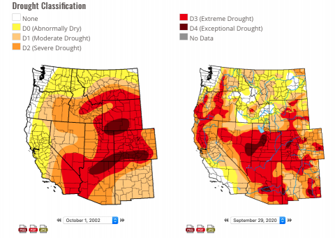 West Drought 2002 vs 2020