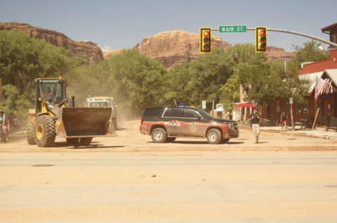 Flooding cleanup on Main Street in Moab