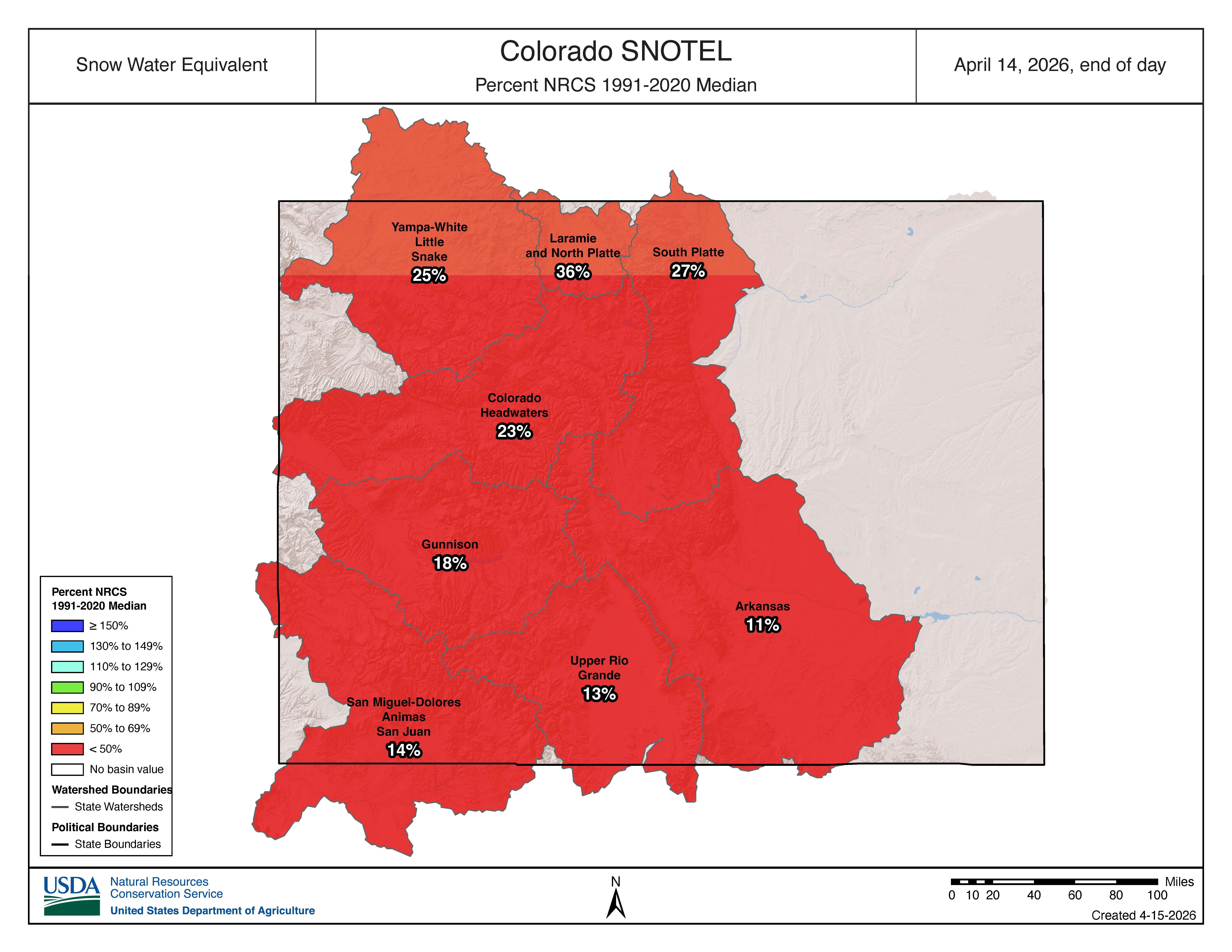 Current Snowpack - Colorado