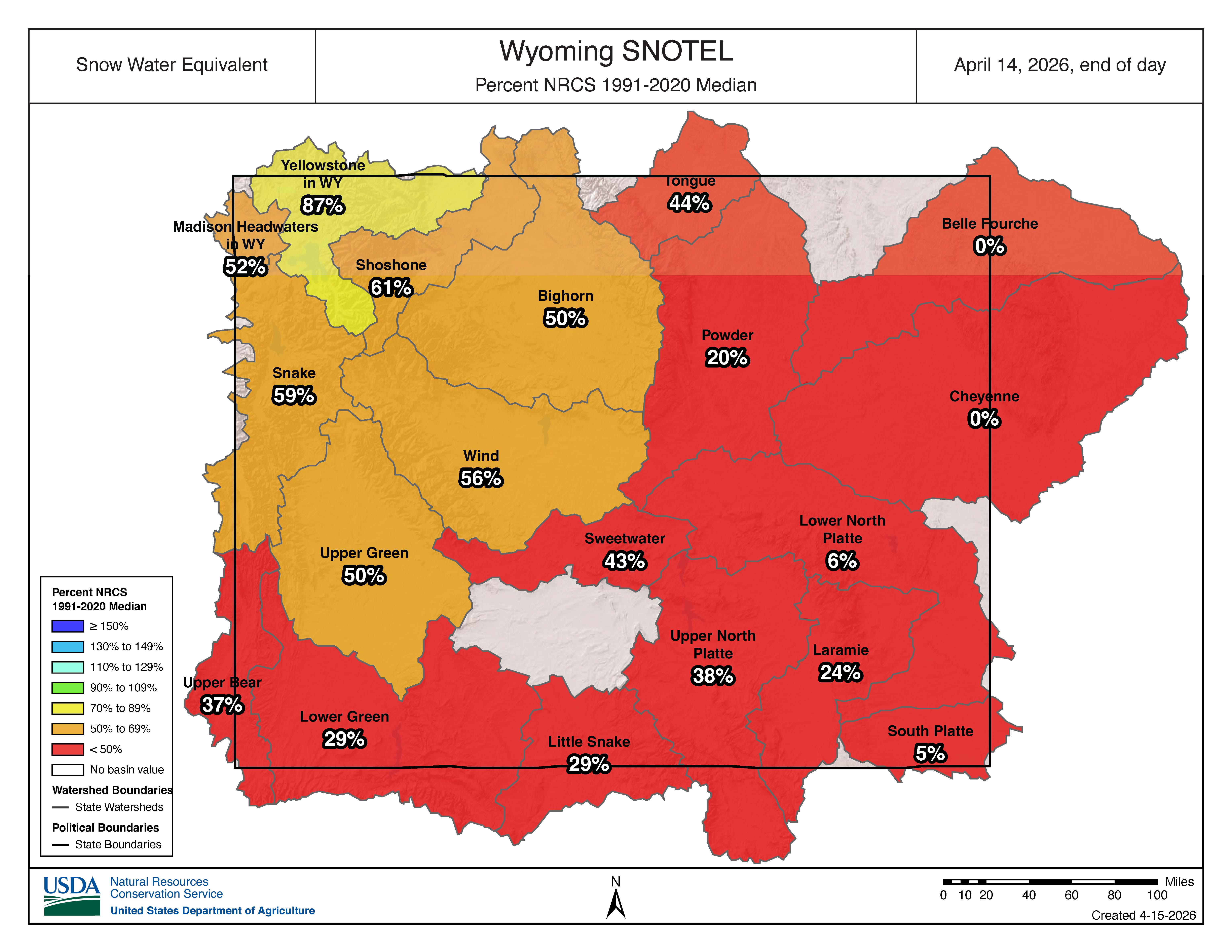 Current Snowpack - Wyoming