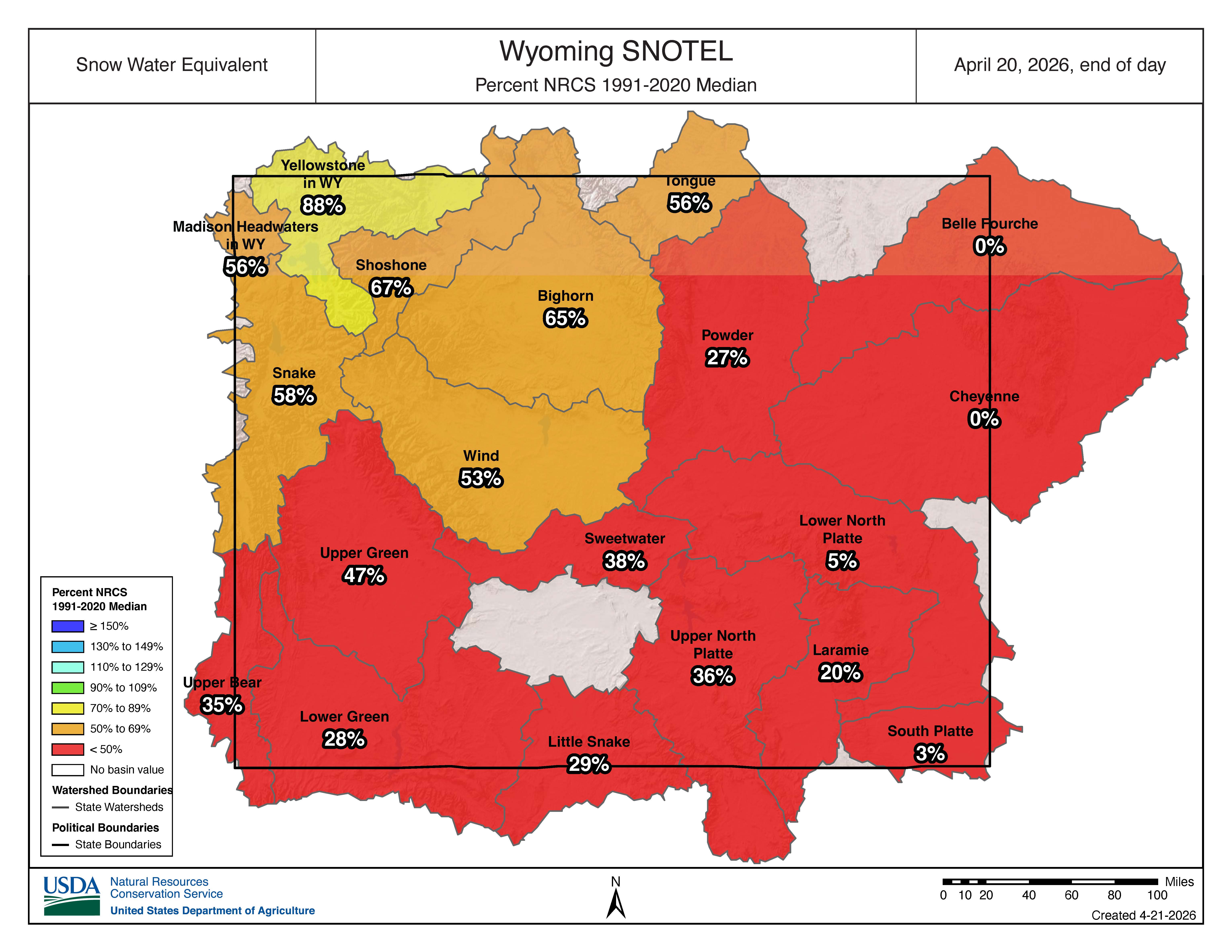 Current Snowpack - Wyoming