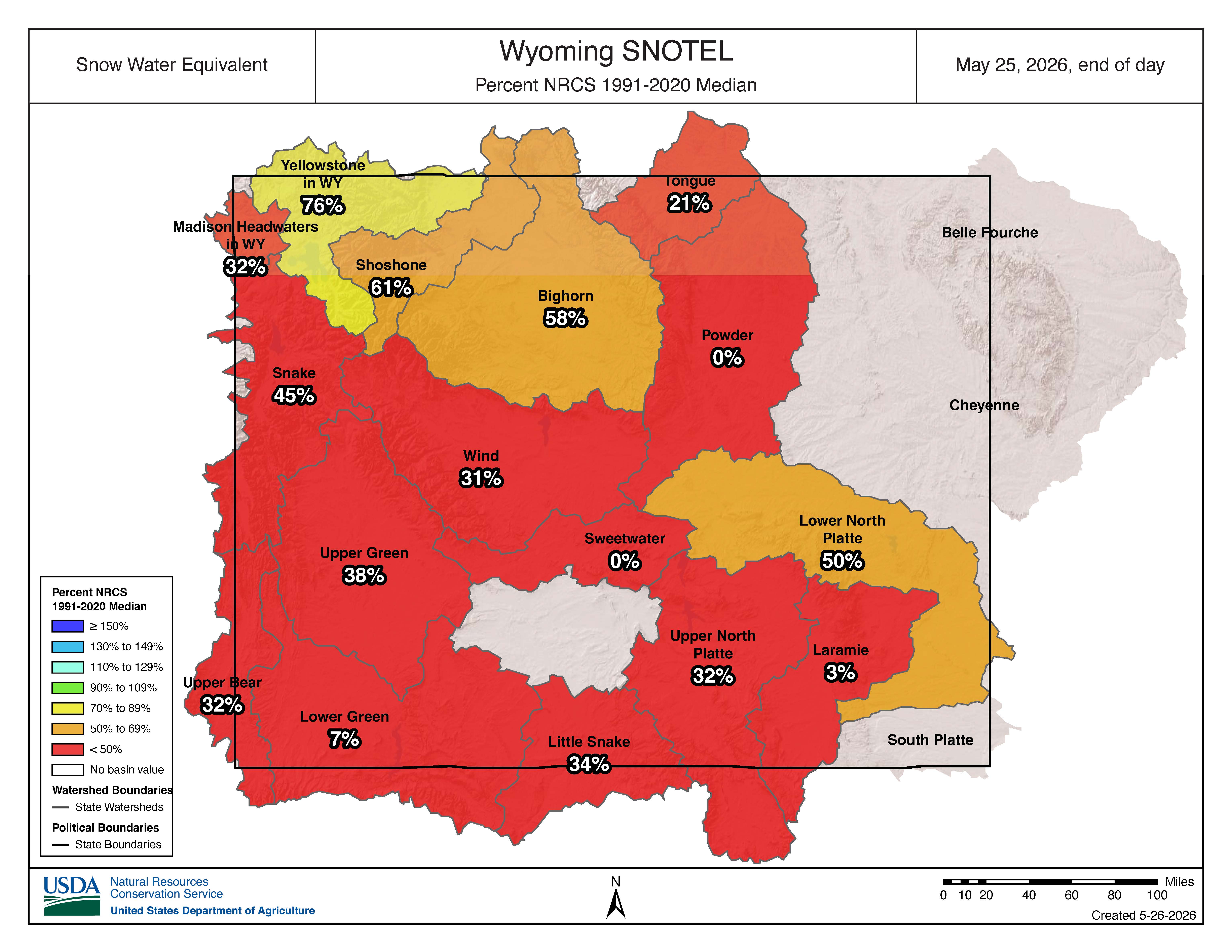 Current Snowpack - Wyoming