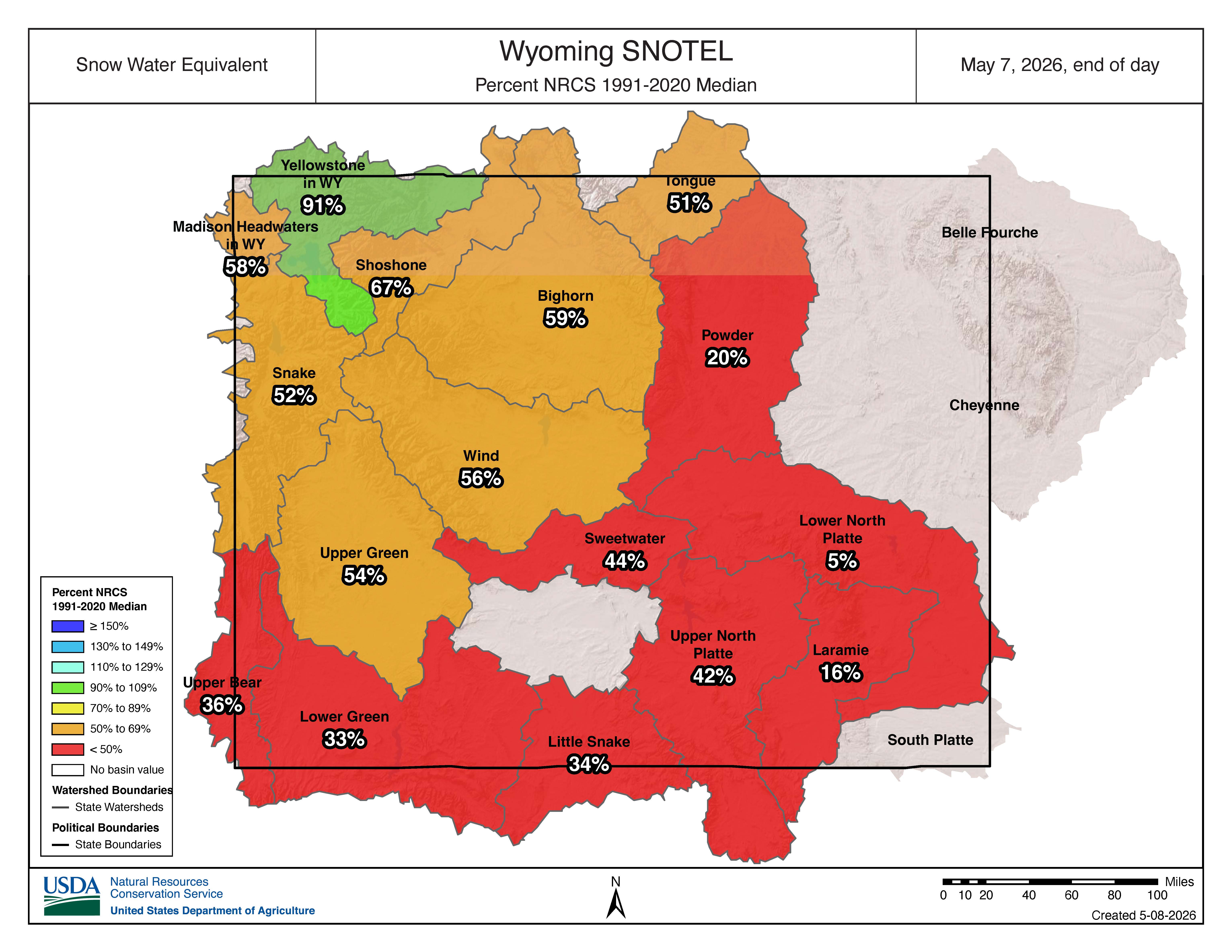 Current Snowpack - Wyoming
