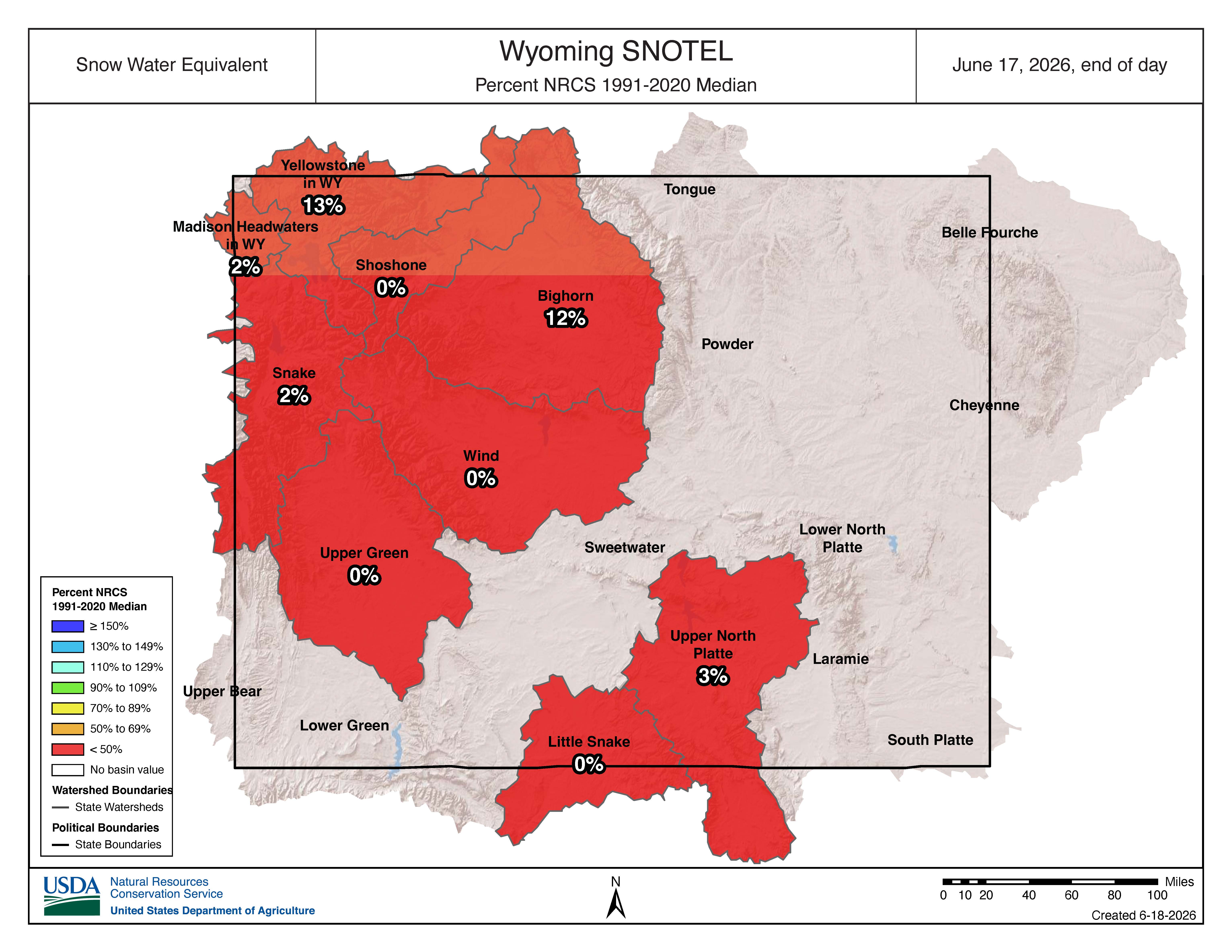 Current Snowpack - Wyoming