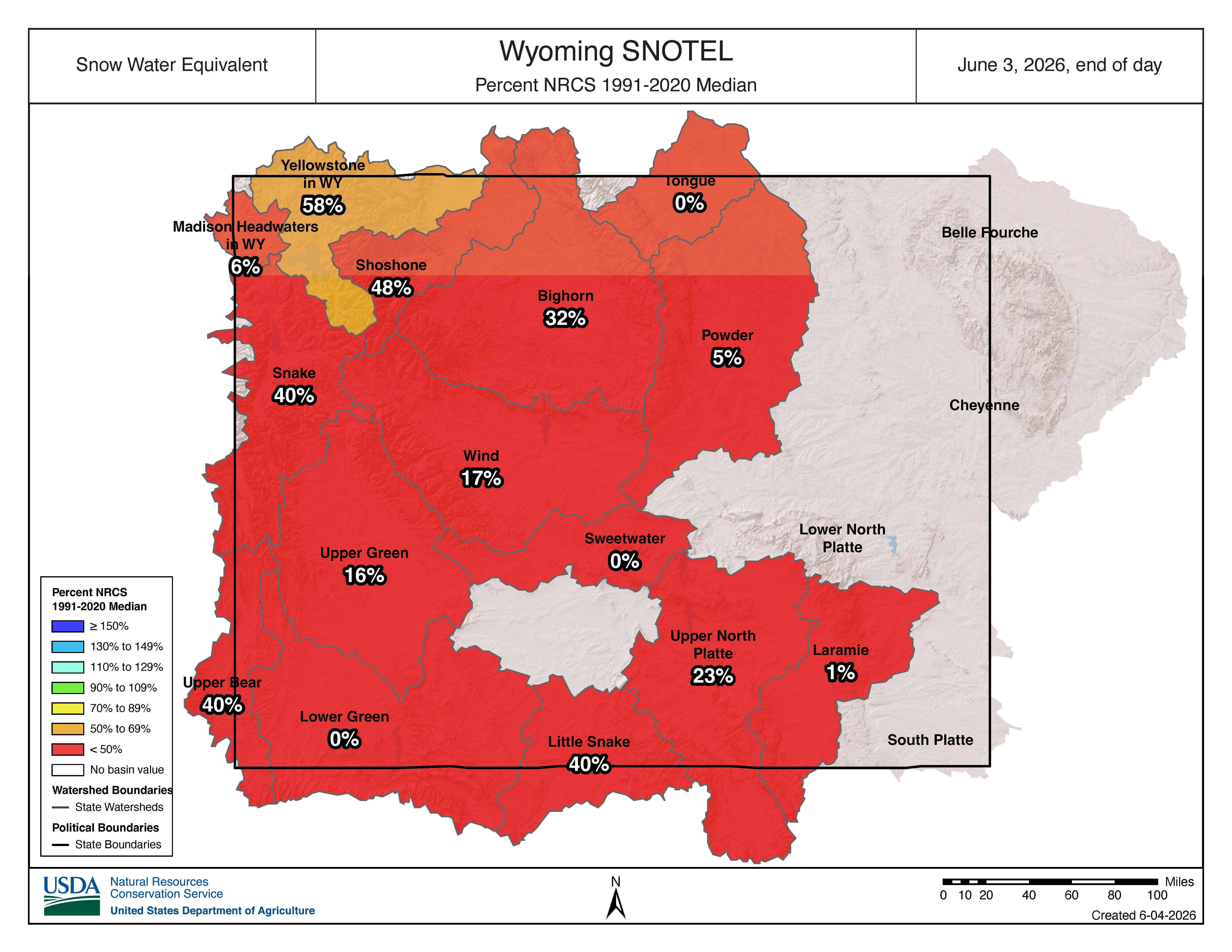 Current Snowpack - Wyoming