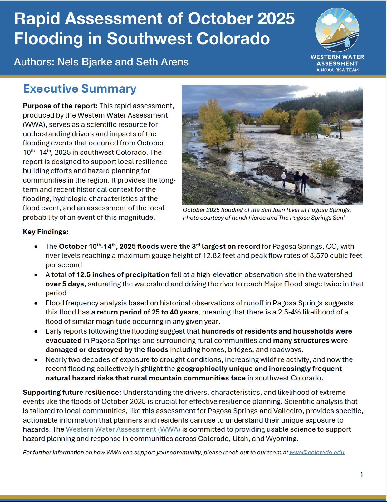 Pagosa Springs Rapid Assessment thumbnail
