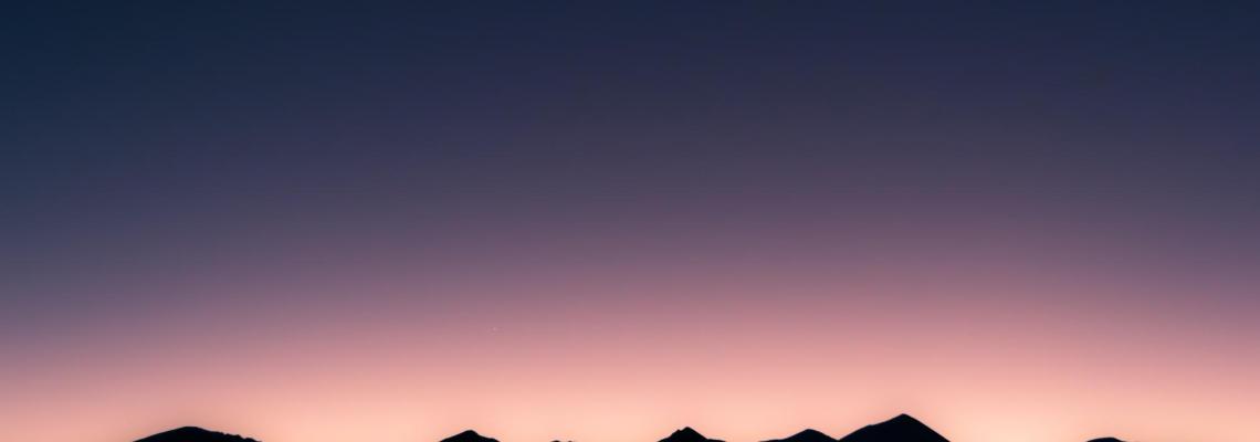 mountain vignette at sunset
