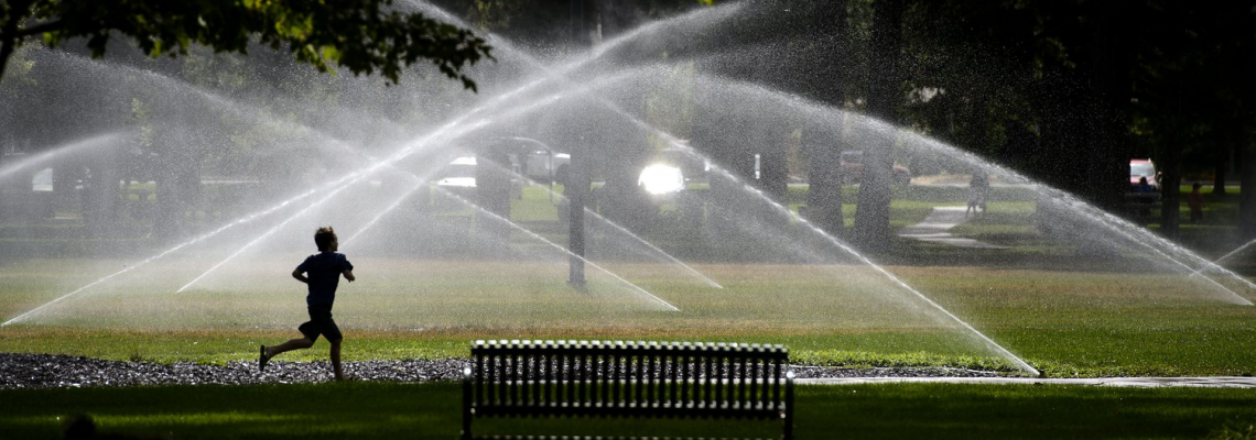 Irrigation in a Salt Lake City Park