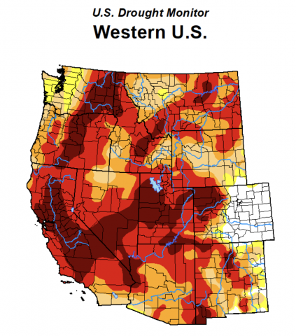 US Drought Map West August 2021