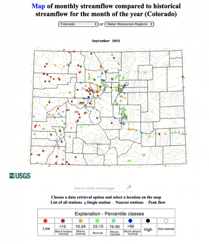 Monthly streamflow in Colorado