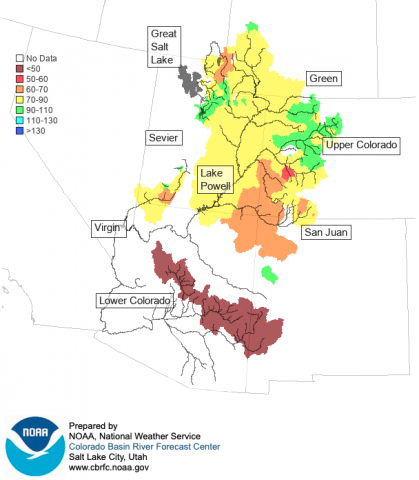 Colorado Basin River Forecast Center February 2022 streamflow forecast