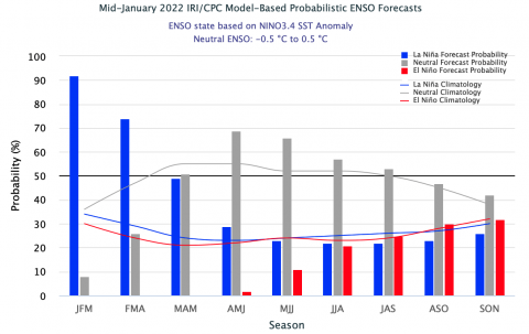 ENSO January 2022 probability forecast