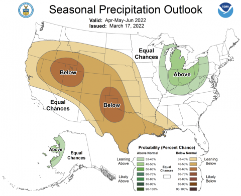 April-June 2022 precipitation outlook