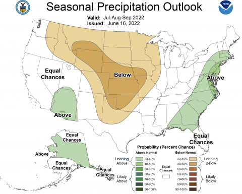 July - September 2022 Precipitation Outlook