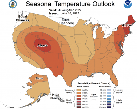 July - September 2022 Temperature Outlook