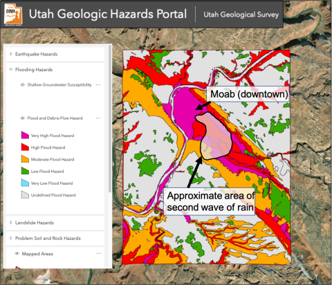 Moab flooding hazard map