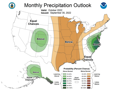 NOAA October 2022 Precipitation Outlook