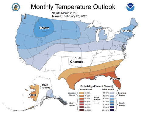 NOAA March precipitation outlook