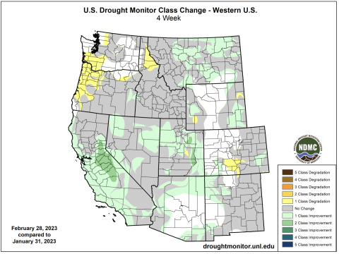 US Drought Monitor 4-week change