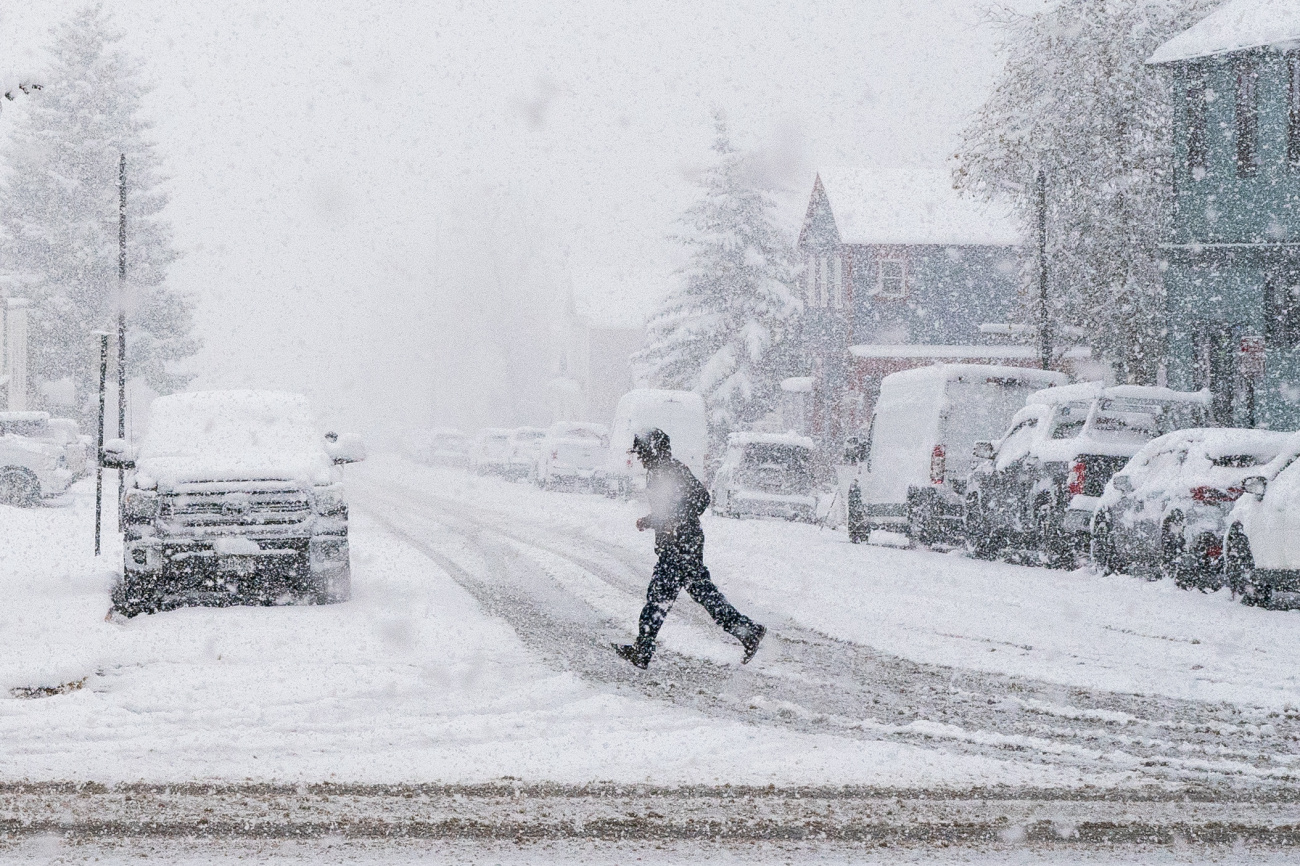 Snow in Leadville, CO. Oct 28, 2023.