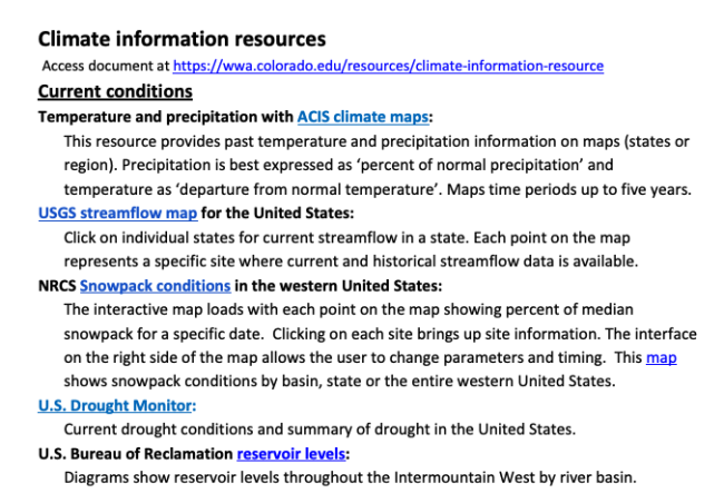 Climate Information Resources thumb