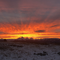 Sunrise over the Teton Mountains