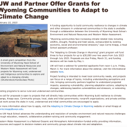 UW and Partner Offer Grants for Wyoming Communities to Adapt to Climate Change thumb