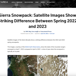 Sierra Snowpack Satellite Images Show Striking Difference Between Spring 2022 and 2023 thumb