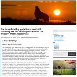 The latest briefing and #WaterYear2023 summary are hot off the presses from the Western Water Assessment thumb