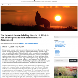 The latest #climate briefing (March 11, 2024) is hot off the presses from Western Water Assessment