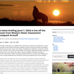 The latest briefing (June 7, 2024) is hot off the presses from Western Water Assessment #snowpack #runoff thumb