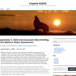 September 3, 2025 Intermountain West Briefing from Western Water Assessment thumb