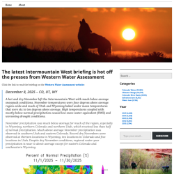 The latest Intermountain West briefing is hot off the presses from Western Water Assessment thumb